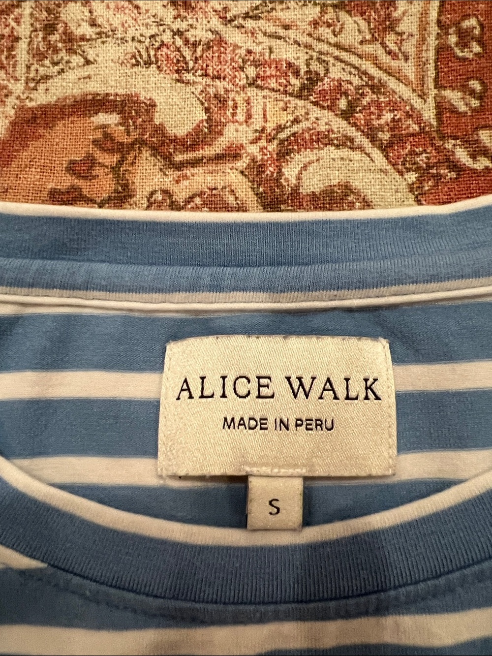 Alice Walk blue and white striped tee Small NWOT - Picture 2 of 6
